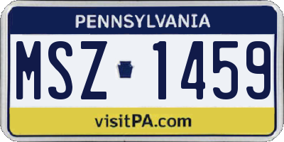 PA license plate MSZ1459