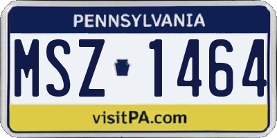 PA license plate MSZ1464