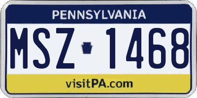 PA license plate MSZ1468