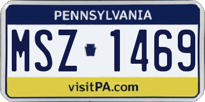 PA license plate MSZ1469