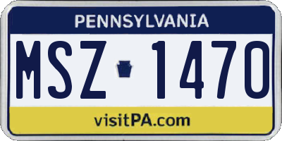 PA license plate MSZ1470