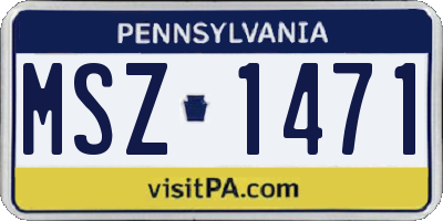 PA license plate MSZ1471