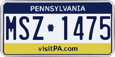 PA license plate MSZ1475