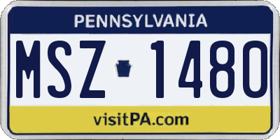PA license plate MSZ1480