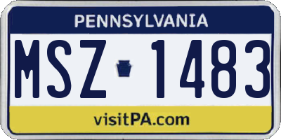 PA license plate MSZ1483