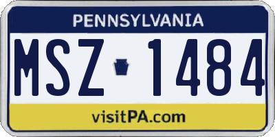 PA license plate MSZ1484
