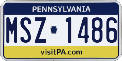 PA license plate MSZ1486