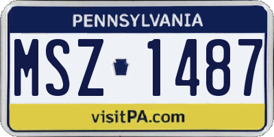 PA license plate MSZ1487