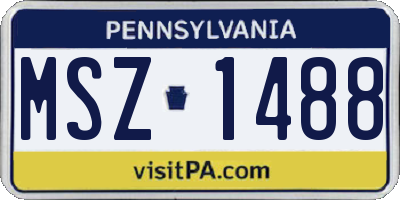 PA license plate MSZ1488