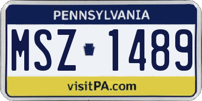 PA license plate MSZ1489