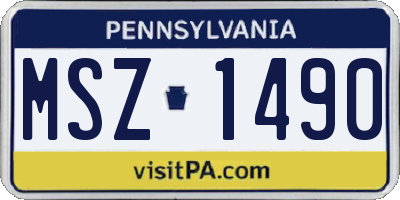 PA license plate MSZ1490