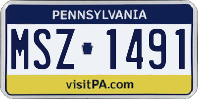 PA license plate MSZ1491