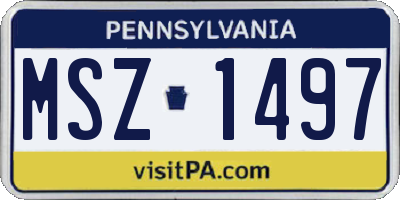 PA license plate MSZ1497
