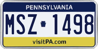 PA license plate MSZ1498