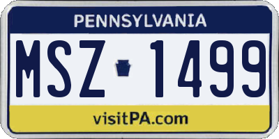 PA license plate MSZ1499