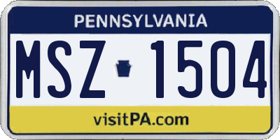 PA license plate MSZ1504
