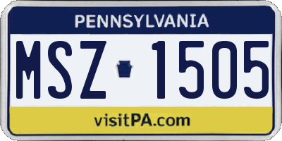 PA license plate MSZ1505