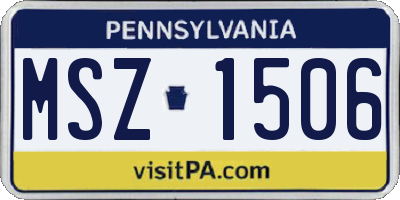 PA license plate MSZ1506