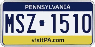 PA license plate MSZ1510