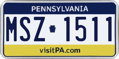 PA license plate MSZ1511