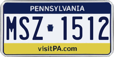 PA license plate MSZ1512