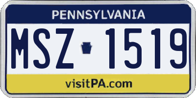 PA license plate MSZ1519