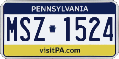 PA license plate MSZ1524