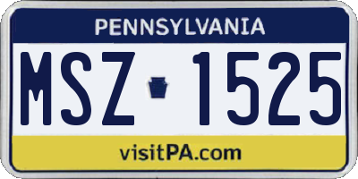 PA license plate MSZ1525