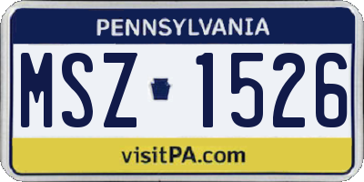 PA license plate MSZ1526