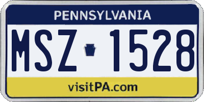 PA license plate MSZ1528
