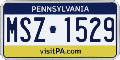 PA license plate MSZ1529