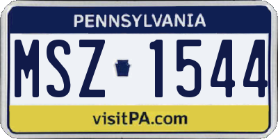 PA license plate MSZ1544