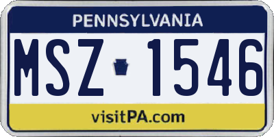 PA license plate MSZ1546