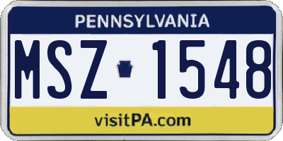 PA license plate MSZ1548
