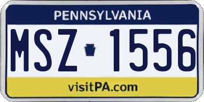 PA license plate MSZ1556