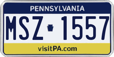 PA license plate MSZ1557