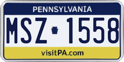 PA license plate MSZ1558