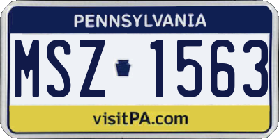 PA license plate MSZ1563