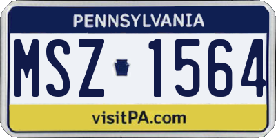 PA license plate MSZ1564