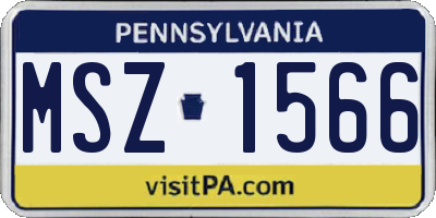 PA license plate MSZ1566