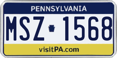 PA license plate MSZ1568