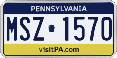 PA license plate MSZ1570