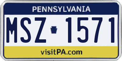 PA license plate MSZ1571