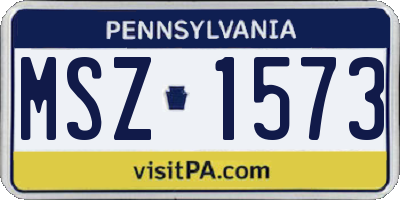 PA license plate MSZ1573