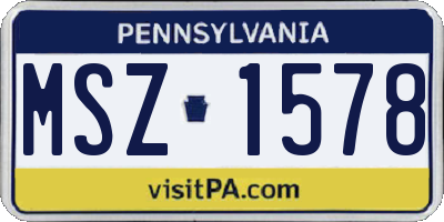 PA license plate MSZ1578