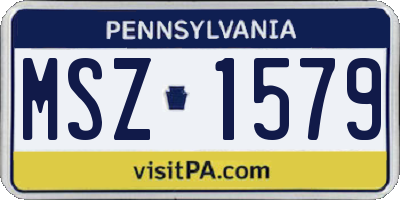 PA license plate MSZ1579