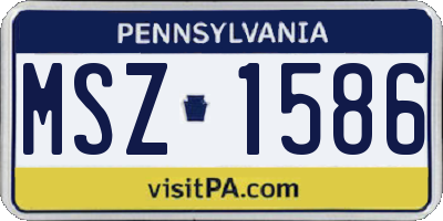 PA license plate MSZ1586