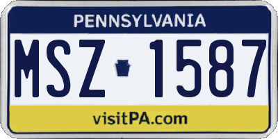 PA license plate MSZ1587