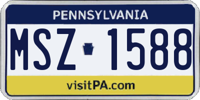 PA license plate MSZ1588
