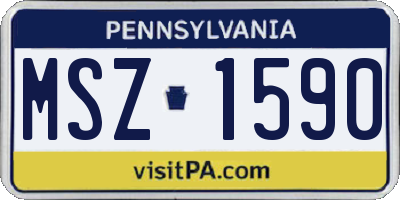 PA license plate MSZ1590